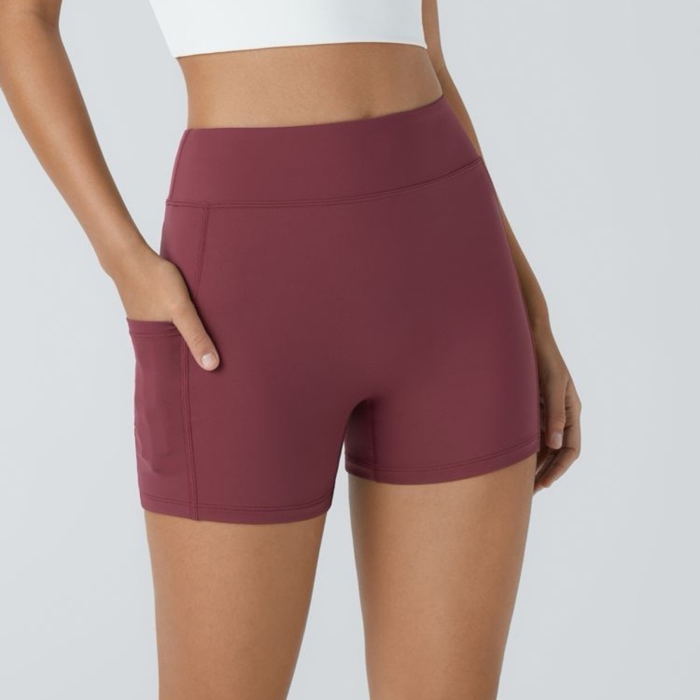SoftlyZero™ Airy High Waisted Pocket Plain Cool Touch Yoga Shorts 3.5"-UPF50+ XL